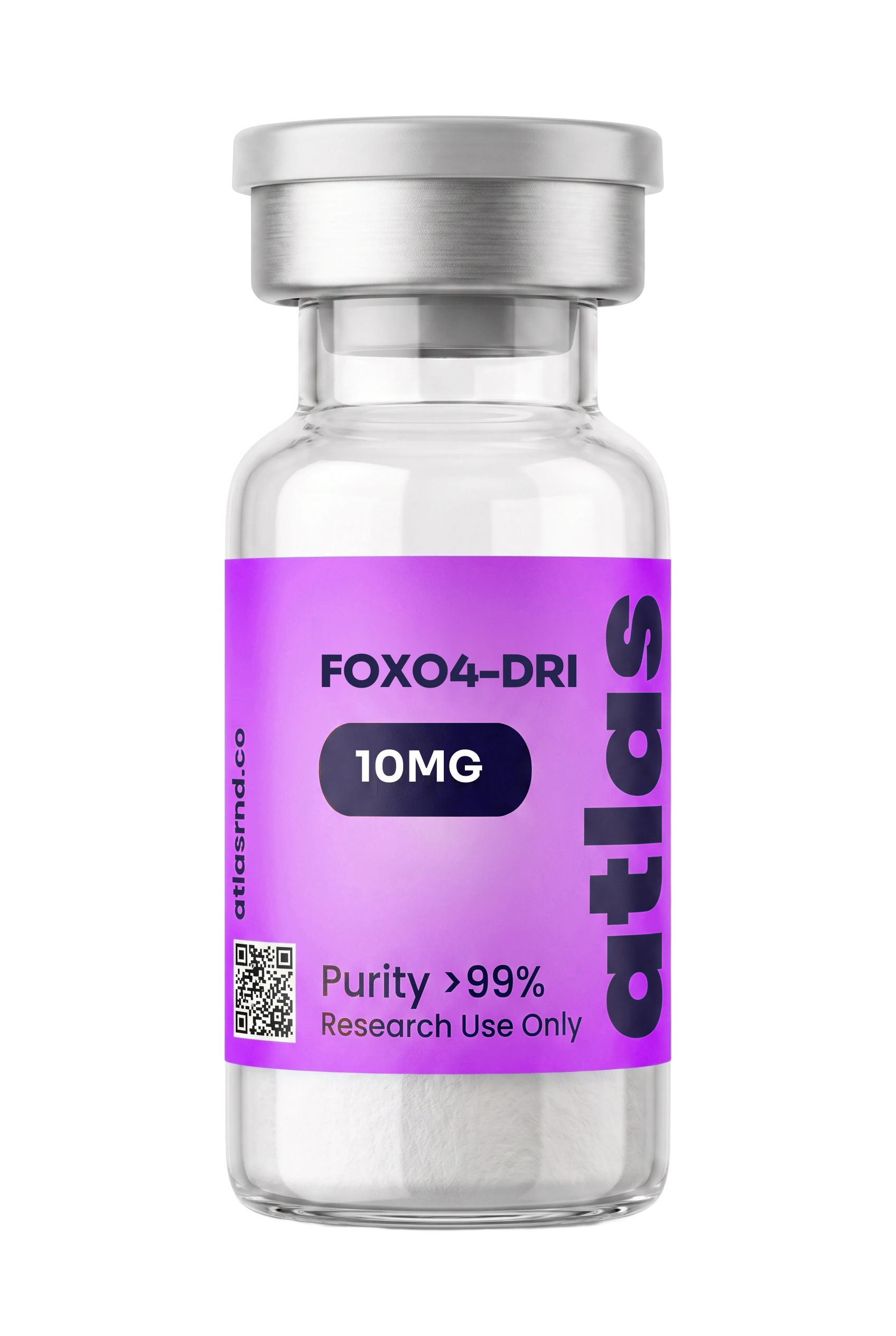 FOXO4-DRI research vial, studio product photo