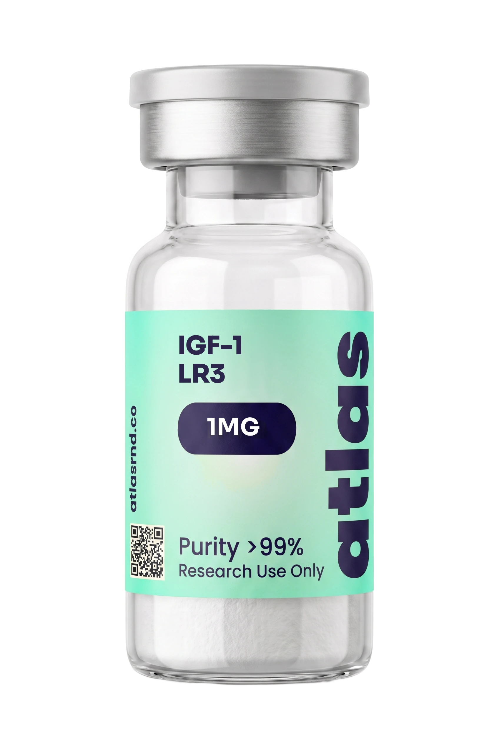 IGF-1 LR3 research vial, studio product photo