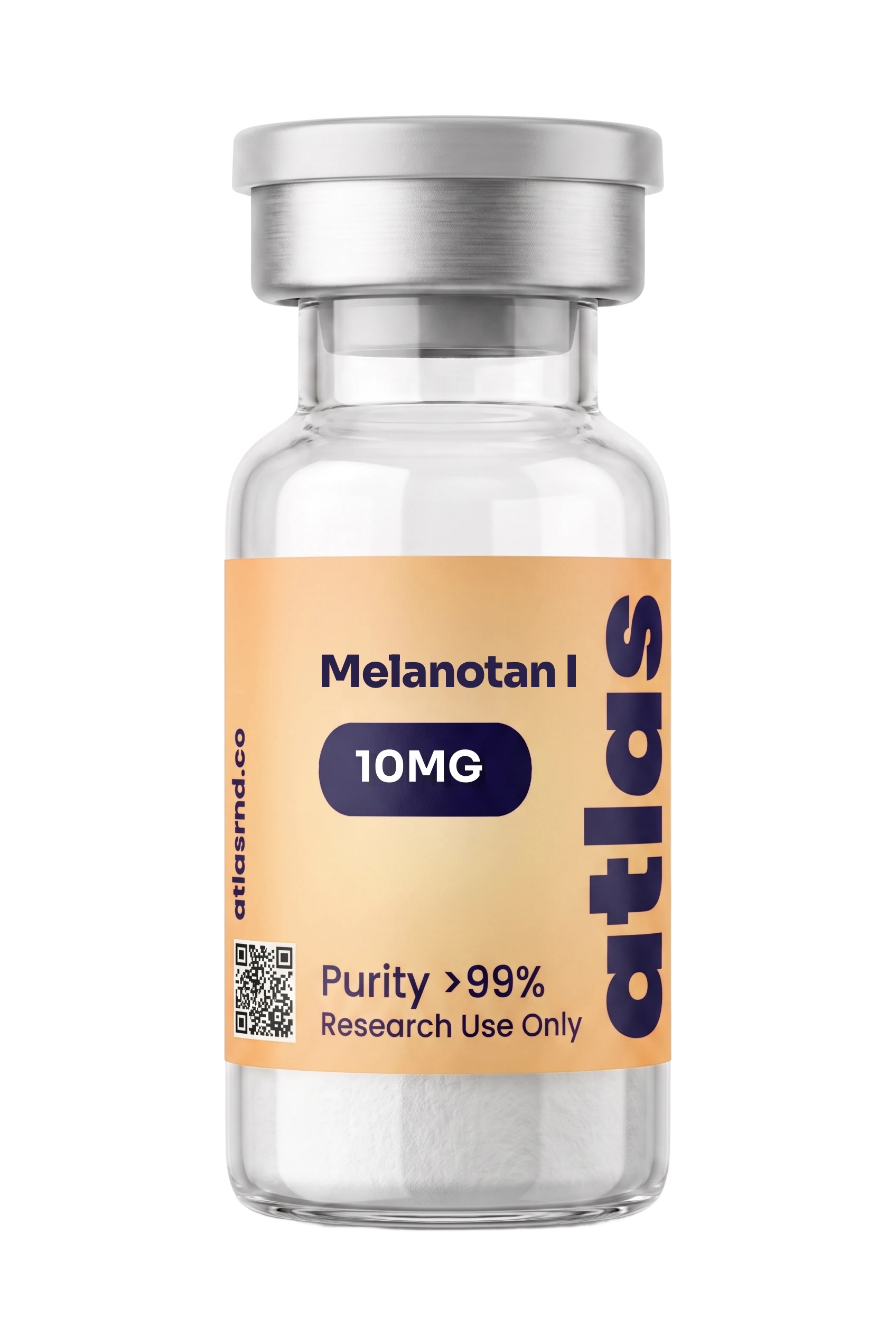 Melanotan I research vial, studio product photo