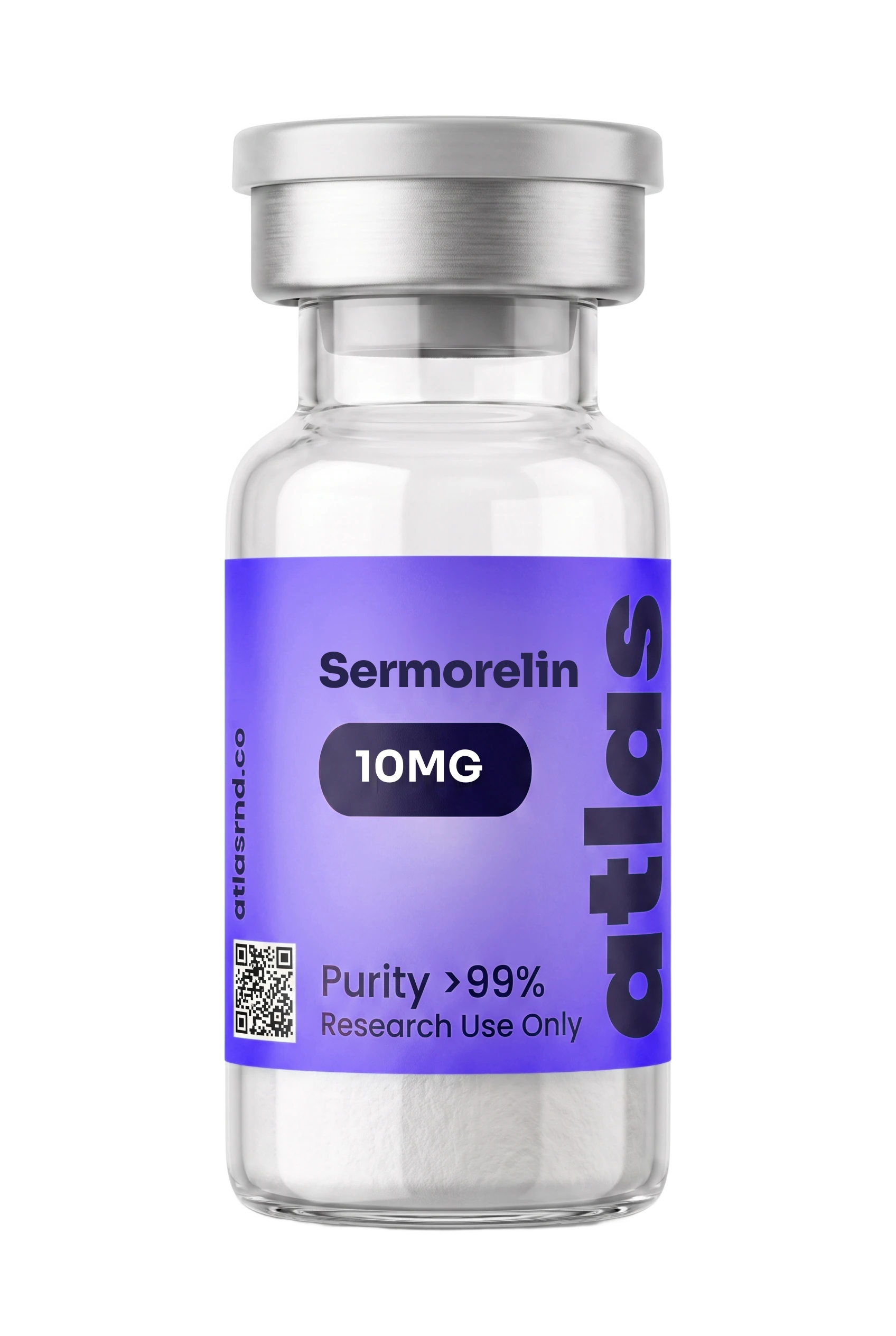 Sermorelin research vial, studio product photo