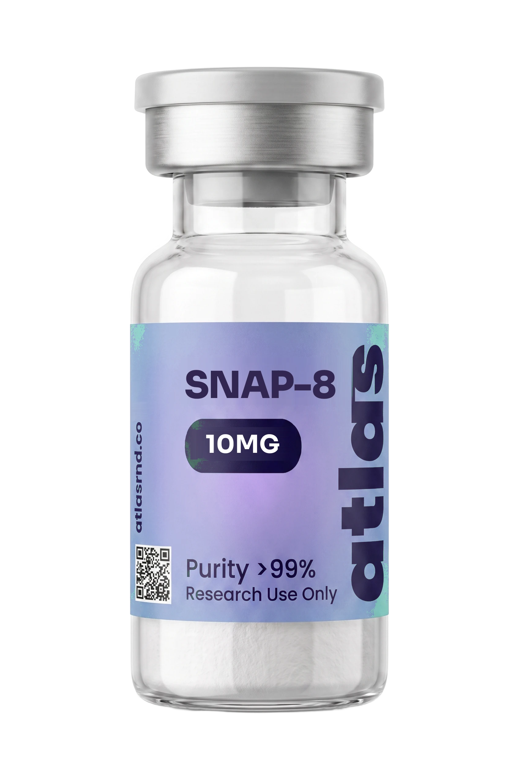 SNAP-8 research vial, studio product photo