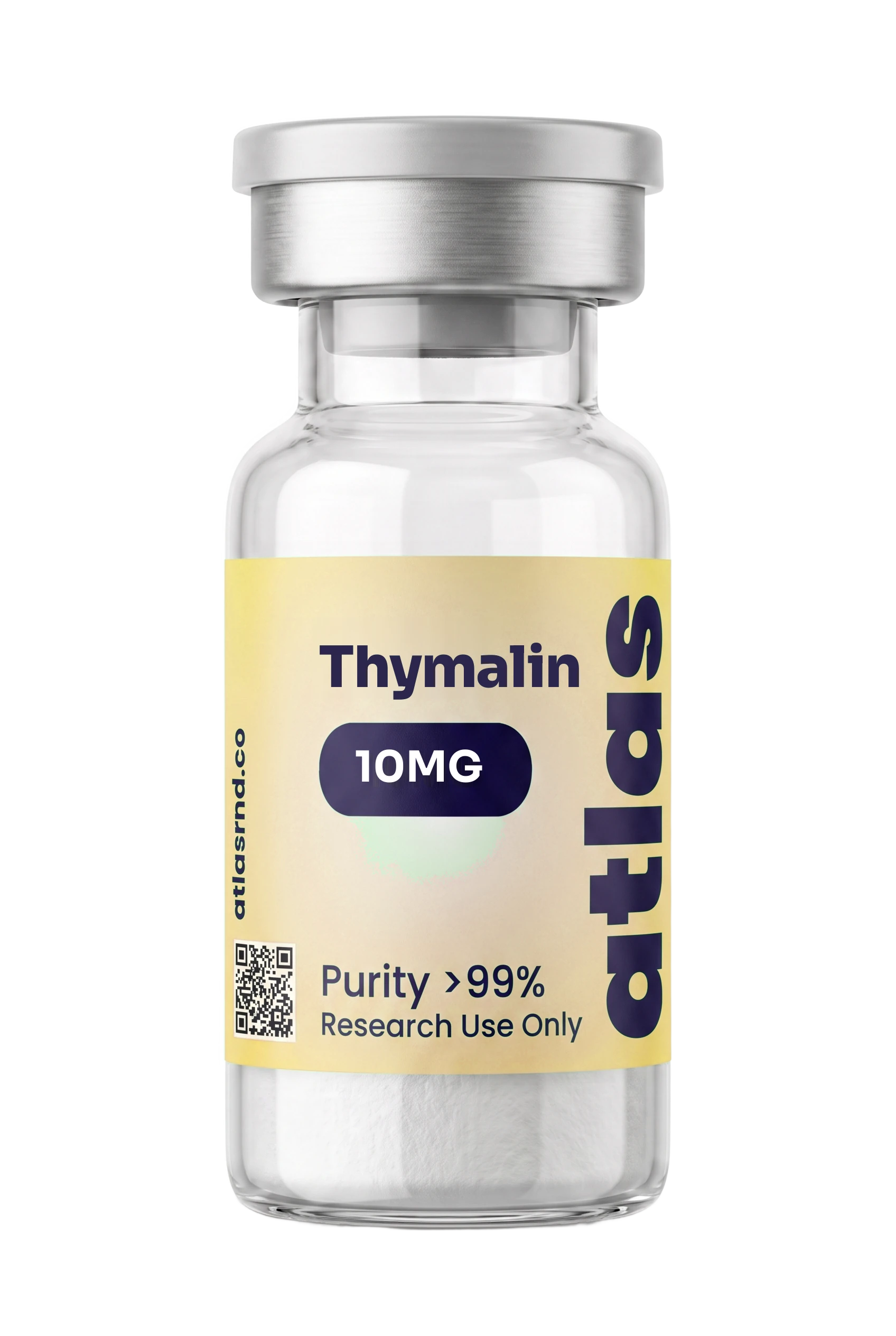 Thymalin research vial, studio product photo