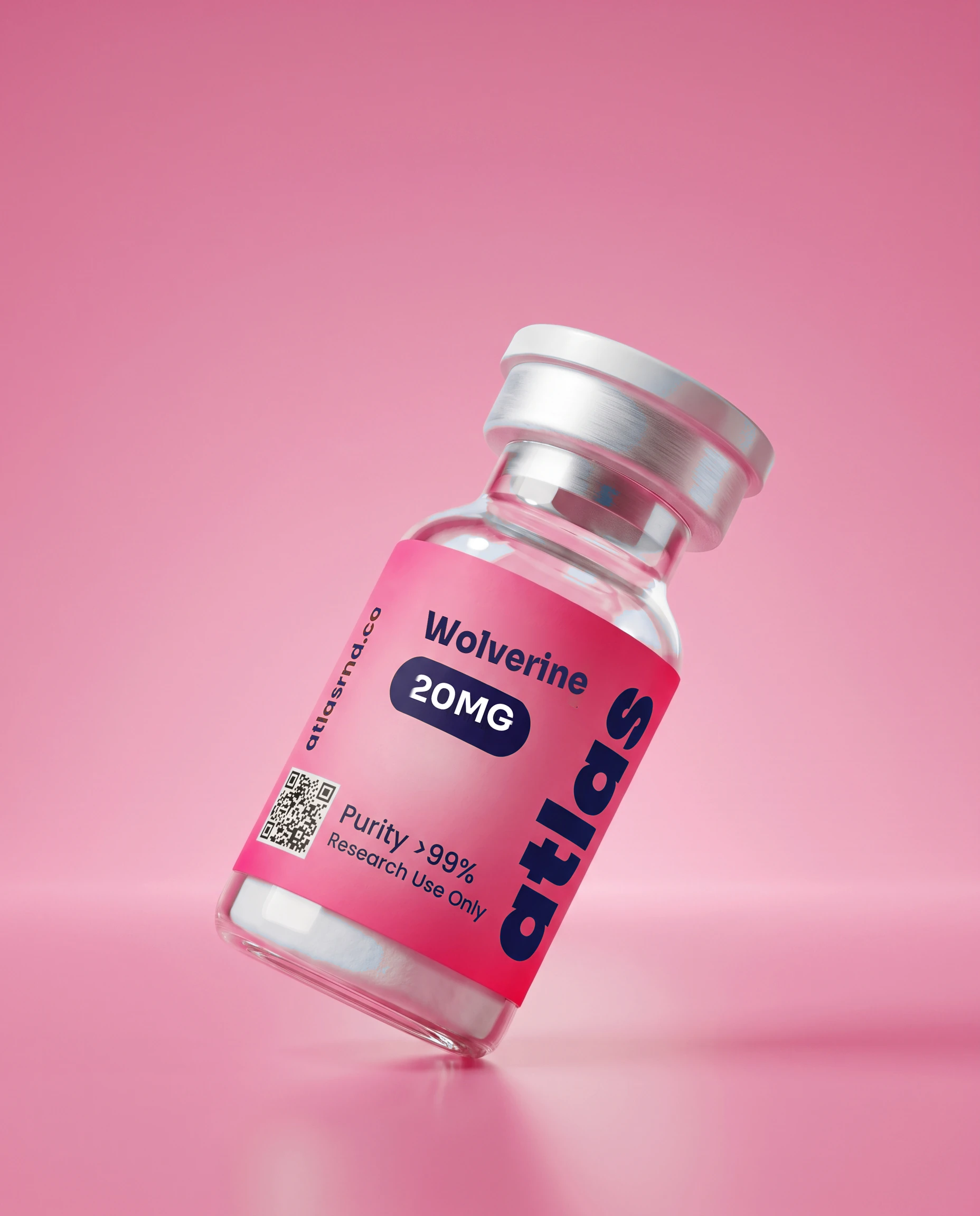 Wolverine Stack research vial, studio product photo