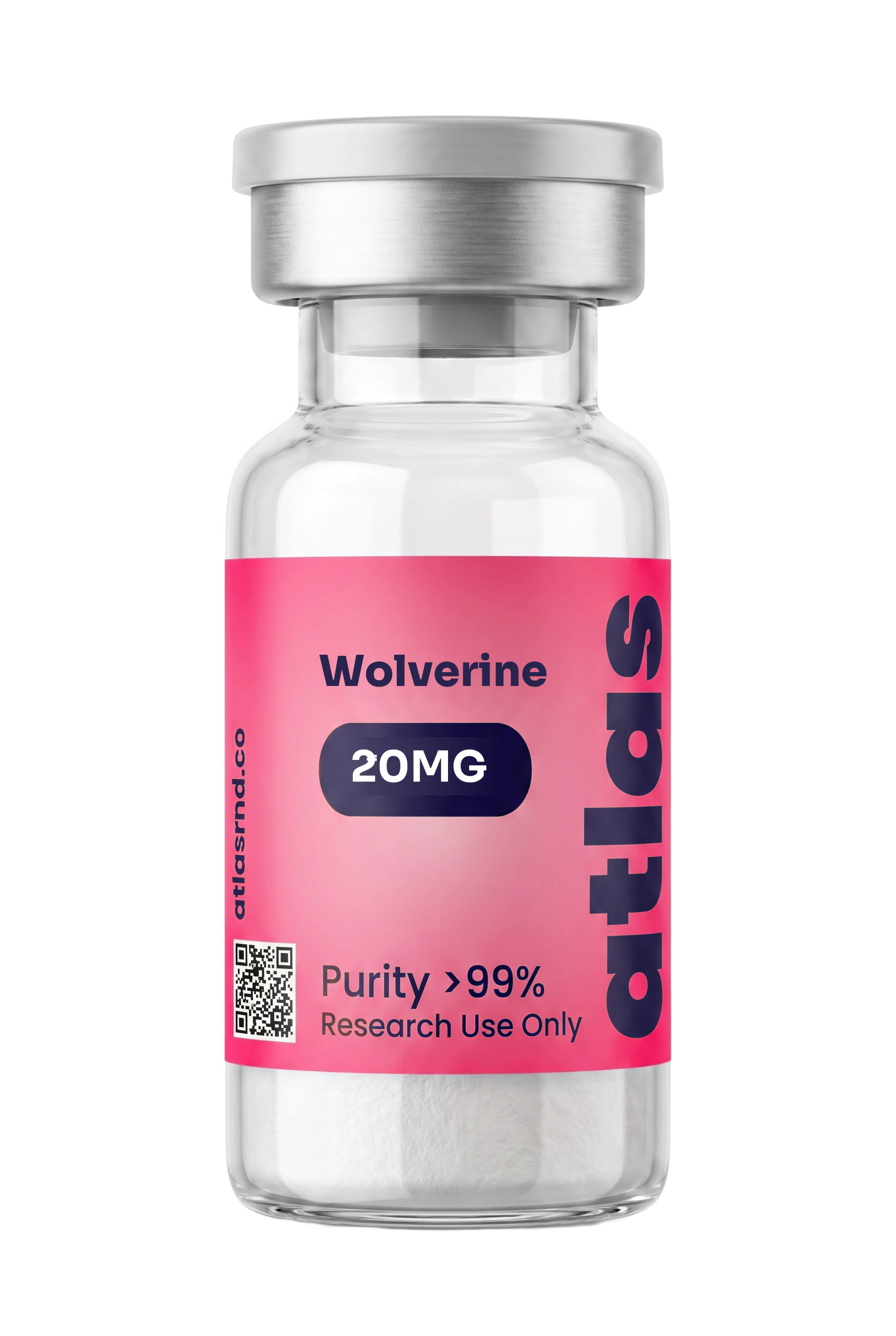 Wolverine Stack research vial, studio product photo